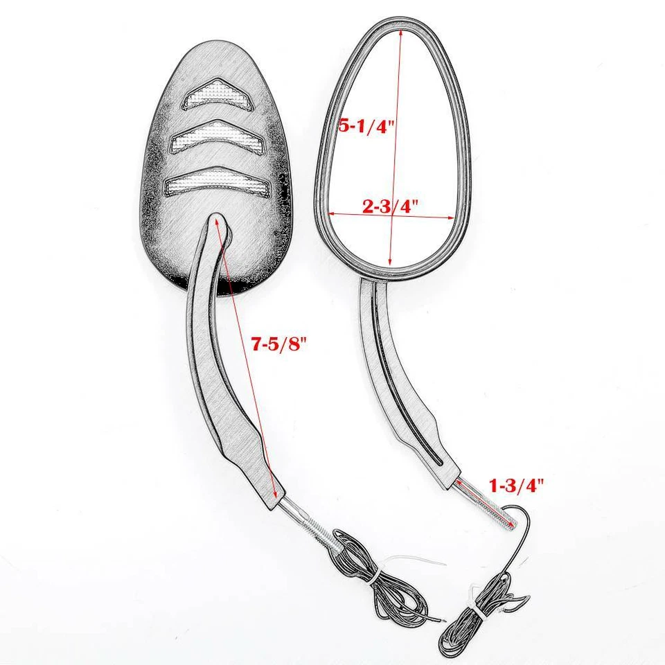 Espejos retrovisores laterales LED cromados para modelo Harley 1997-up (excepto VRSCF) nuevos Foto 2 de 4