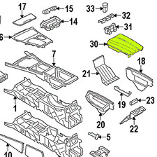 BMW 5 Series (F07) Center Console Armrest Cover 51169198905 Leather Black