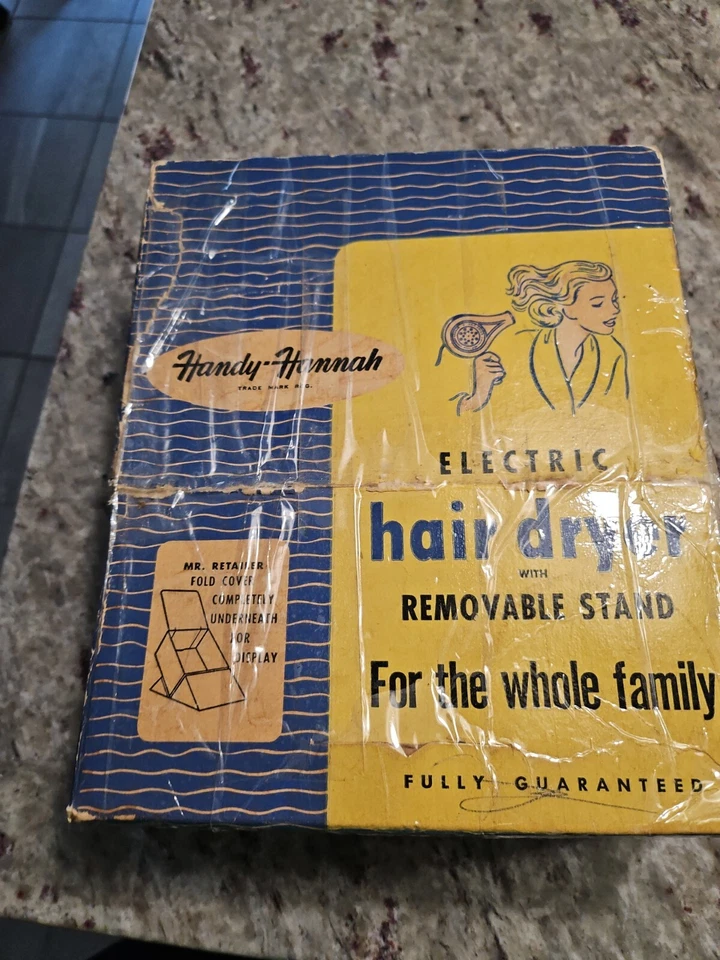 SECADOR DE PELO ELÉCTRICO HANNAH MÓVIL AÑOS 50/con soporte y exhibición desmontables/retro Foto 3 de 4