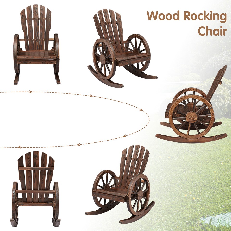 Outdoor Rocking Chair Rustic Outdoor Seat Patio Porch Rocker Wagon ...
