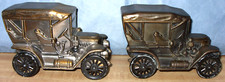 LOT OF 2 VINTAGE BANTHRICO BRONZE 1910 STANLEY STEAMER BANKS