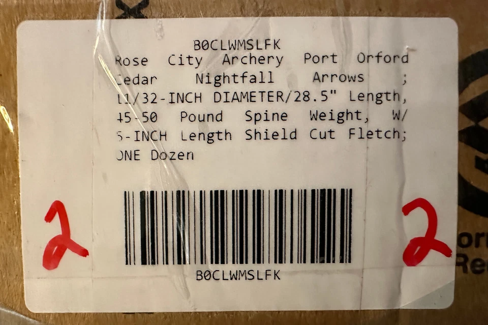 (12) Rose City PO Cedar NIGHTFALL 5S 11/32" PAINTED & MATCHED 45-50# Arrows [v2] - Image 2 of 4