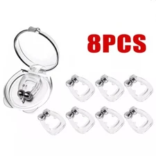 8PC Silicone Magnetic Anti Snore Nose Clip Stop Snoring Apnea Aid Device Stopper