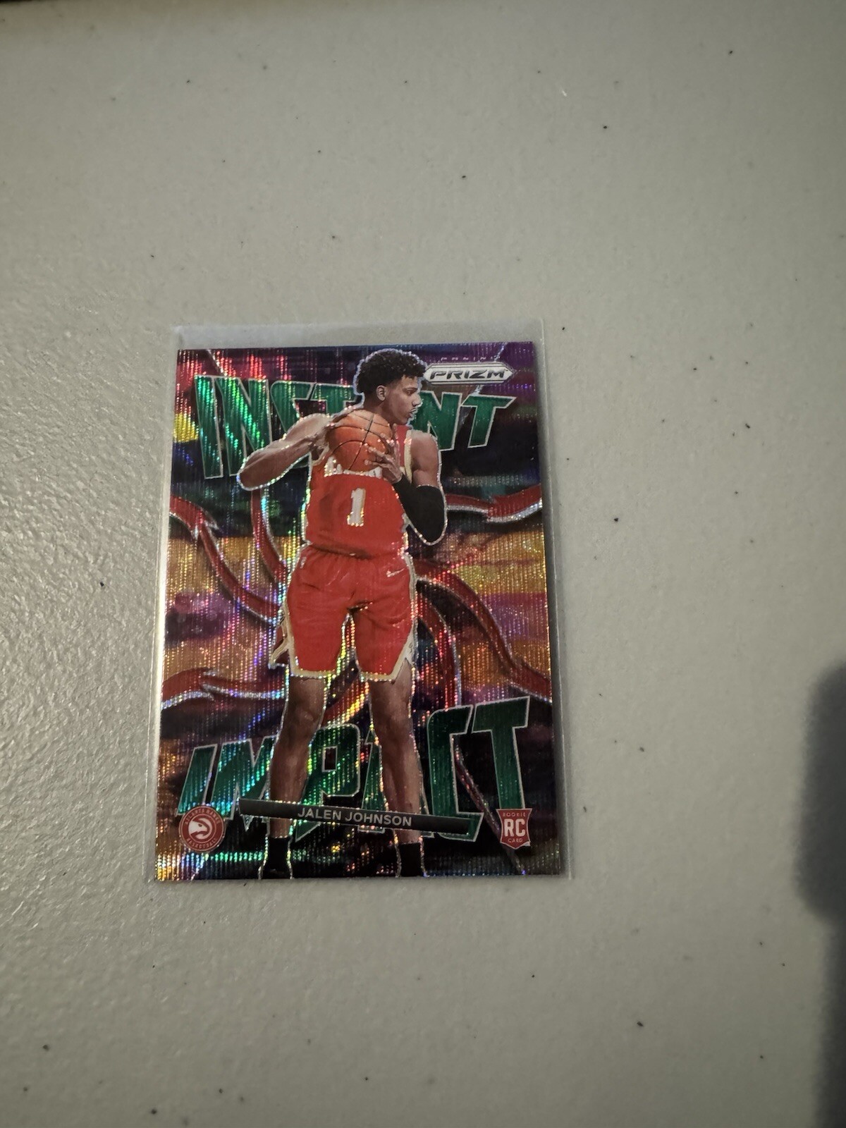 JALEN JOHNSON 2021-22 Panini Prizm #23 Instant Impact Green RC Rookie Hawks