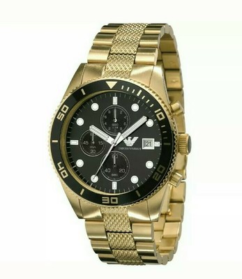 orologio cronografo da uomo al quarzo EMPORIO ARMANI AR5857 acciaio Gold |  eBay