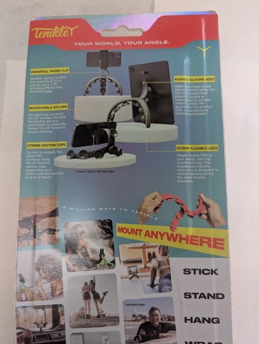 Tenikle Pro Flexible Tripod Bendable Suction Cup Camera & Phone Mount Blue NEW - Picture 7 of 7
