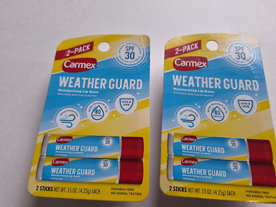 Carmex Weather Guard Moisturizing Lip Balm .15 Oz SPF30 Exp. 10/24 Lot Of 2