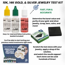 10K 14K GOLD & SILVER JEWELRY TESTING ACID SOLUTION TEST SCRAP TESTER SOLUTIONS