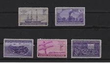 1944 US Commemorative Stamp Set #922-926 MINT NH WWII Era – Full Year