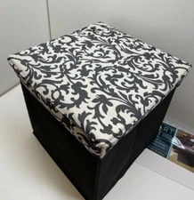 Smart Seat Folding Storage Ottoman Cube Pouf Footstool Padded Seat 15" x 15"