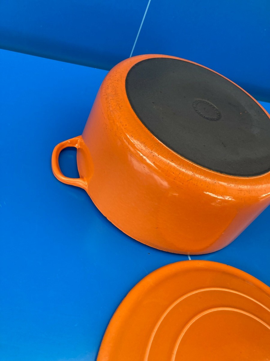 NOMAR IDEM Le Creuset FRANCE Cocotte EN Fonte RONDE Vintage MODELE Orange N° 23 | eBay