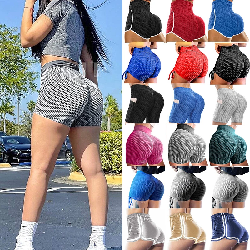 Womens Glossy Night Club Short Leggings Stretchy Low Waist Hot Shorts Pants  Ladies Casual Solid Color Gym Yoga Drawstring Shorts