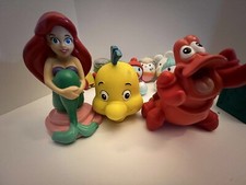 Lot of Disney Little Mermaid Bath Pool Toys Ariel Flounder Sebastian and Friends
