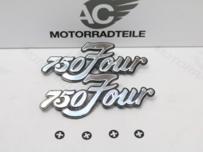 Honda CB 750 Four K1 K2 Schriftzug Emblem Set (2x) Seitendeckel Repro + 4 x Clip