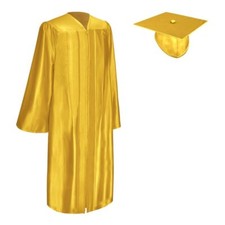 Endea Graduation Shiny Gold Gown  Cap for High School  College Unisex