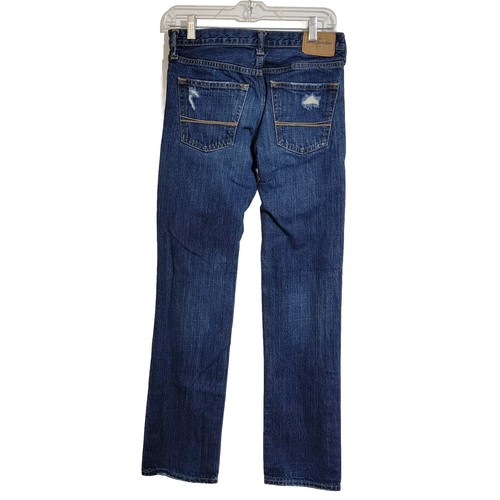 Abercrombie Kids 16 Slim Juniors Distressed Jeans Dark Wash - Picture 5 of 13