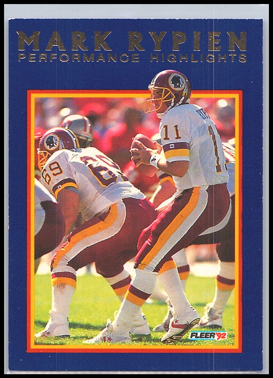 1992 Fleer #11 Mark Rypien Mark Rypien Performance Highlights