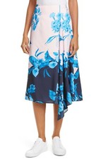 Ted Baker Nemea Fantasia Floral Asymmetrical Skirt TB Size 1 US Size 0/2  295