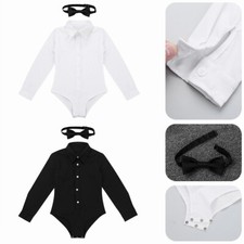 Kids Boys Collared Dress Shirts Salsa Latin Dance Costume Modern Dance Shirts