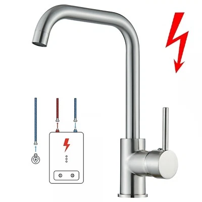 JIEBAO Grifo de baja presión grifo de cocina grifo de cocina 360° mezclador monomando acero inoxidable