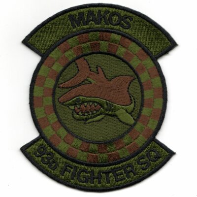 4'' AIR FORCE 93FS MAKOS SHARK LOGO OCP EMBROIDERED JACKET PATCH