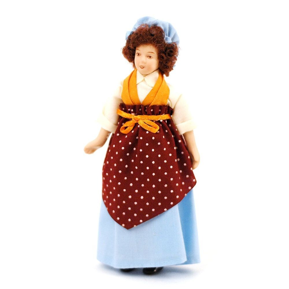 Dolls House Doll Maid Servant Cleaner Lady Person Miniature 1:12th Scale