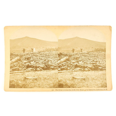Cherry Mountain Landslide Stereoview 1885 Jefferson New Hampshire Avalanche Ruin