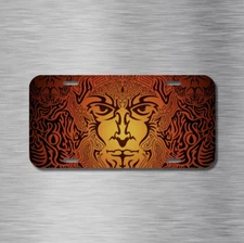 Tribal Tribesman Shaman Sun face Man License Plate Front Auto Tag Plate