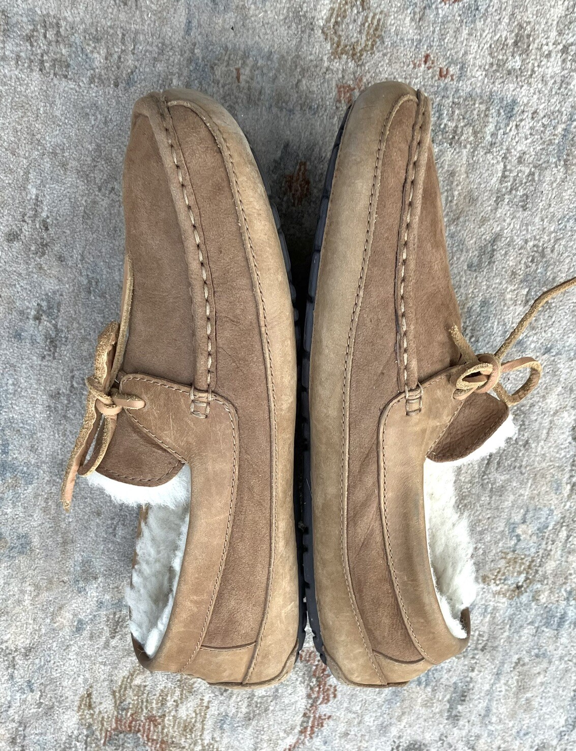 SAOLA Pantofole Ugg scamosciate suola rigida foderate in pile da uomo taglia 11