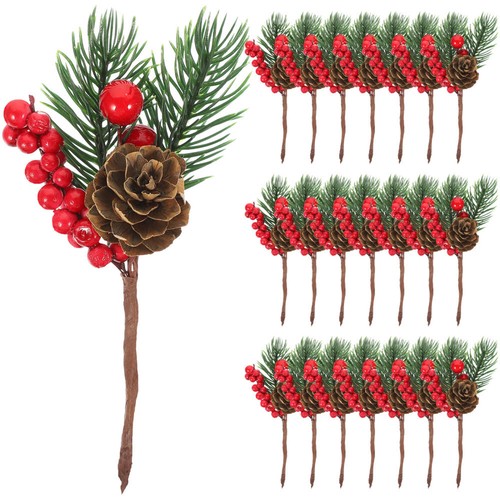 10 Pcs Christmas Picks Floral Cuttings Office Mini Artificial Pine Branches