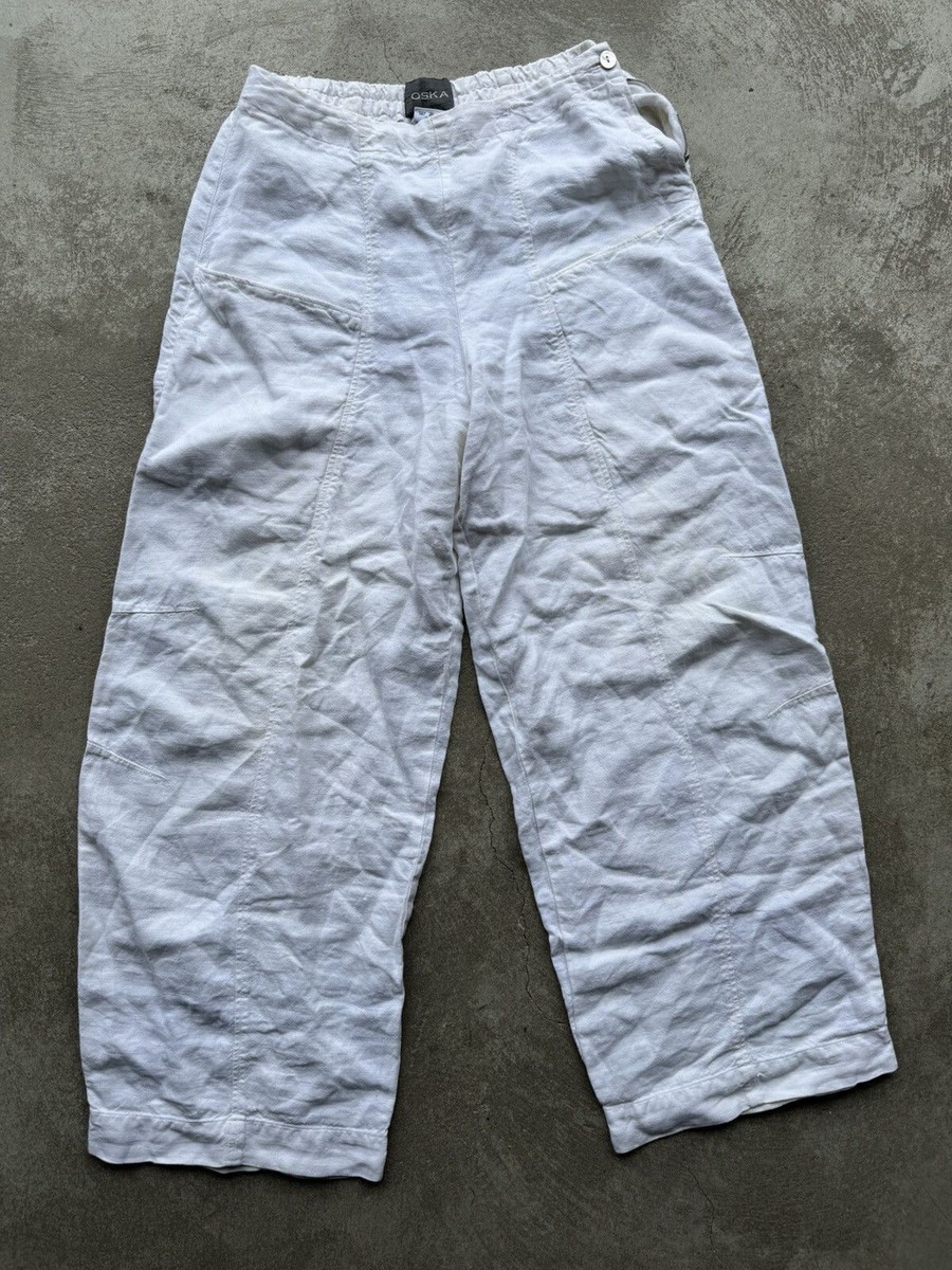 お値下げ！vintage linen cloth pants ANTIQUE 1920'S MEN'S WHITE LINEN KNICKERS PANTS W BUCKLE