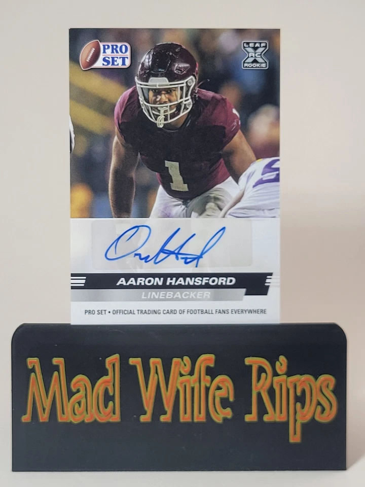 Aaron Hansford 2022 Leaf Pro Set RC AUTO AUTOGRAPH Texas A&M Aggies Cowboys RC - Image 3 of 4