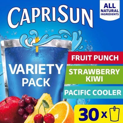 Capri Sun Flavored with Other Natural Flavor Juice Drink Blend, 30 Pouches, for