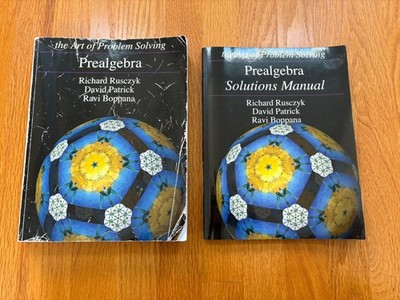 Art of Problem Solving AOPS Prealgebra Textbook + Solutions Manual Complete Set