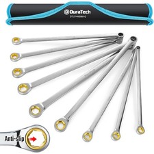 Extra Long Double Box End Ratcheting Wrench Set 9-Piece Metric 10 12 13 14 15 16