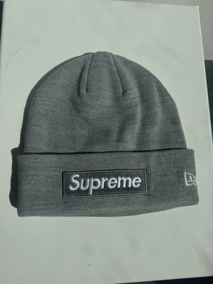 Supreme Box Logo FW24 (Heather Grey) New Era Beanie Hat | eBay