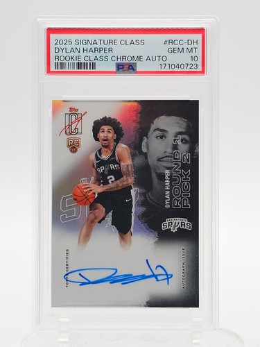 DYLAN HARPER 2025-26 TOPPS SIGNATURE CLASS CHROME ROOKIE AUTO PSA 10 Q7244