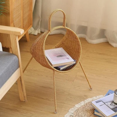 Magazine Rack Display Stand Newspapers Holder Comfortable Handle Books Storage - Image 1 of 4