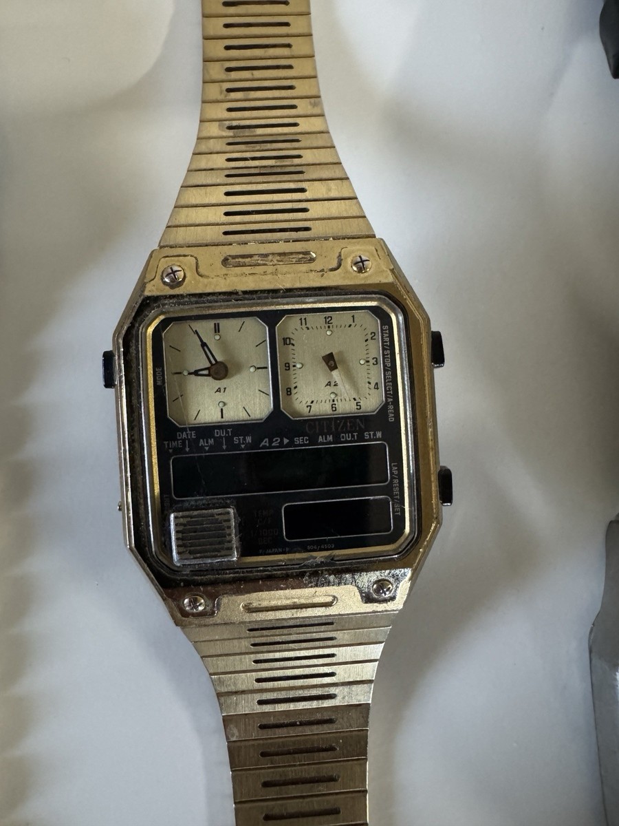 Citizen Ana-Digi Japan Made Quartz Stainless Steel Watch 8980