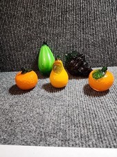 VINTAGE MURANO GLASS STYLE HAND BLOWN GLASS FRUITS Set Of 5