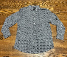 Chaps Mens XL Blue White Floral Button-Up Shirt Long Sleeve Casual NWT