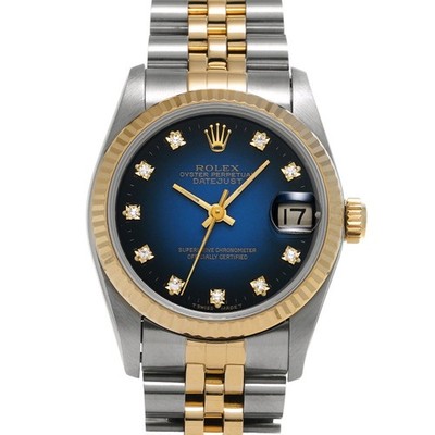 ROLEX Datejust 31 68273G Blue Gradient/diamond WATCH 711983