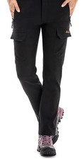 Women's Black Insulated Fleece Utility Pants Size 8 Water Wind Resistant Lined