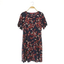 DOLLY GIRL by ANNA SUI Candy Pattern Mini Dress Navy Short Sleeve Ruffle Size 2