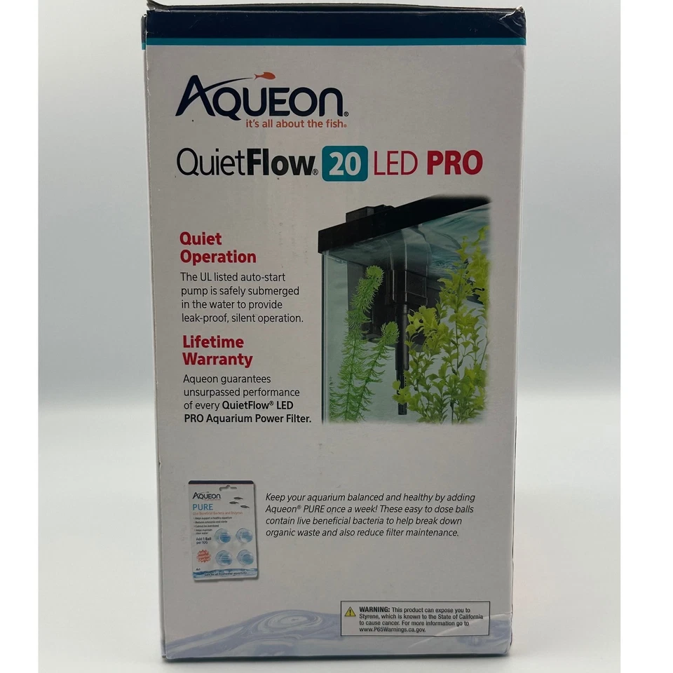 Aqueon QuietFlow 20 LED Pro Aquarium Power Filter Up to 30 Gallons NIB - Image 2 of 4