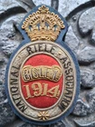WW1 BISLEY NATIONAL  RIFLE  ASSN.  1914    BULLION ARM BADGE.