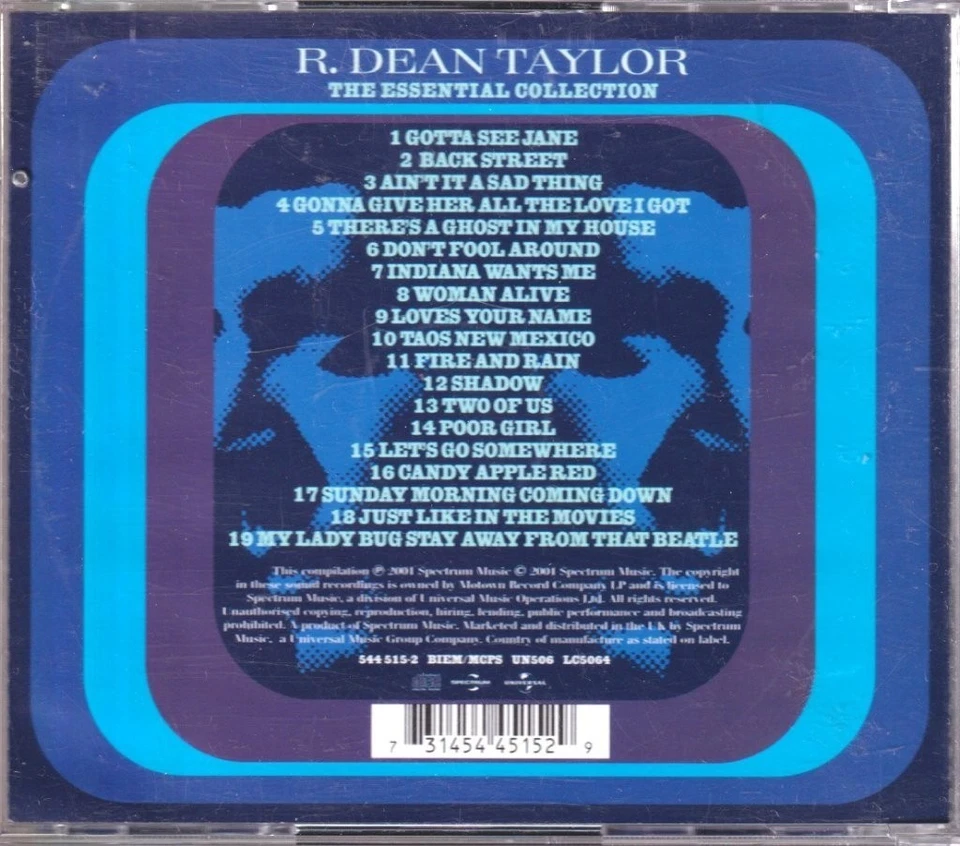 R.DEAN TAYLOR ESSENTIAL COLLECTION CD 19 track (5445152) EUROPE UNIVERSAL 2001 - Bild 2 von 2