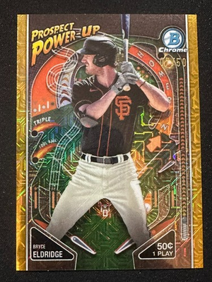 #ad #ad 2024 Bowman Chrome Bryce Eldridge Prospect Power Up Mojo Gold 50 PP 19 Giants $29.99