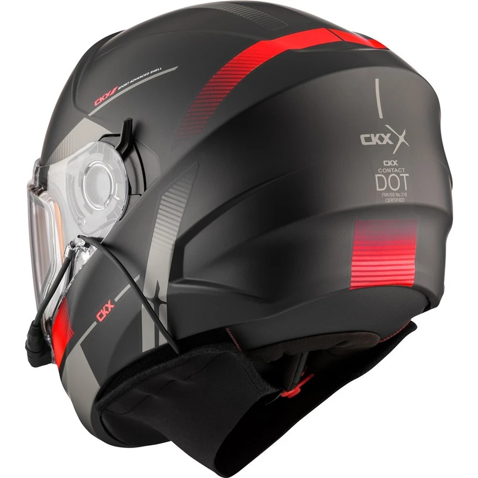 CKX Matte Red Contact Full Face Snowmobile Helmet Edge Electric Shield DOT Foto 3 de 4