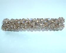 MADE IN PARIS CUT CRYSTAL FLORAL 3.5" HAIR BARRETTE NWT